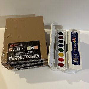 NWOT Watercolor Paint and Mini Canvas